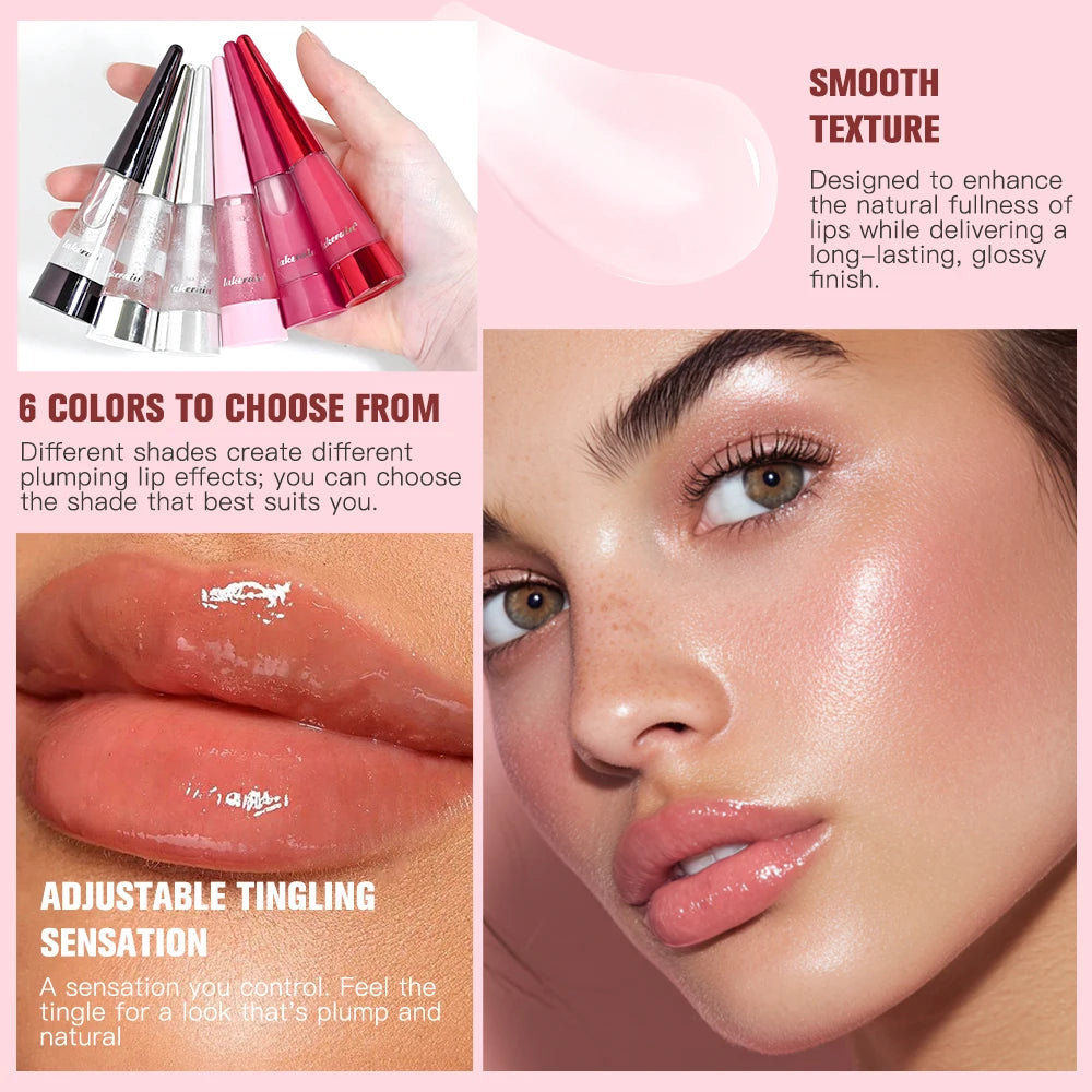 Lip Plumper Deep Hydration Long-Lasting Nourishment High-Shine Gloss Shining Voluminous Finish Lip Moisturizing Liquid